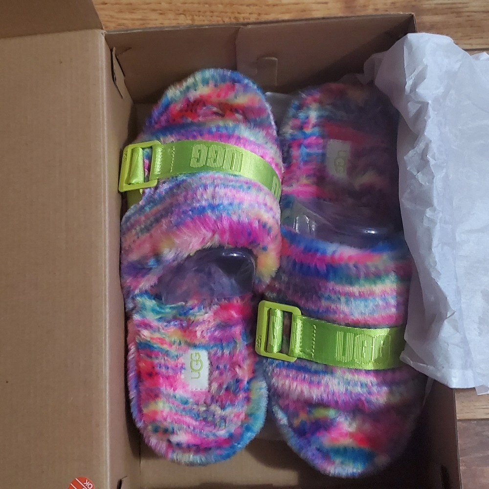 UGG Colorful Fluffy Slippers